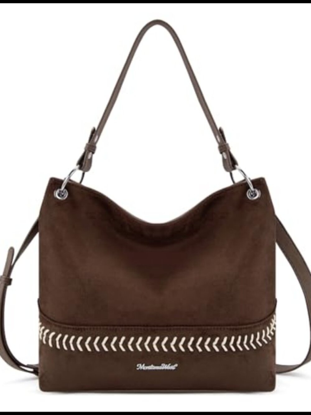 Faux Suede PU Leather Hobo Shoulder Bag Slouchy Tote Crossbody Purse